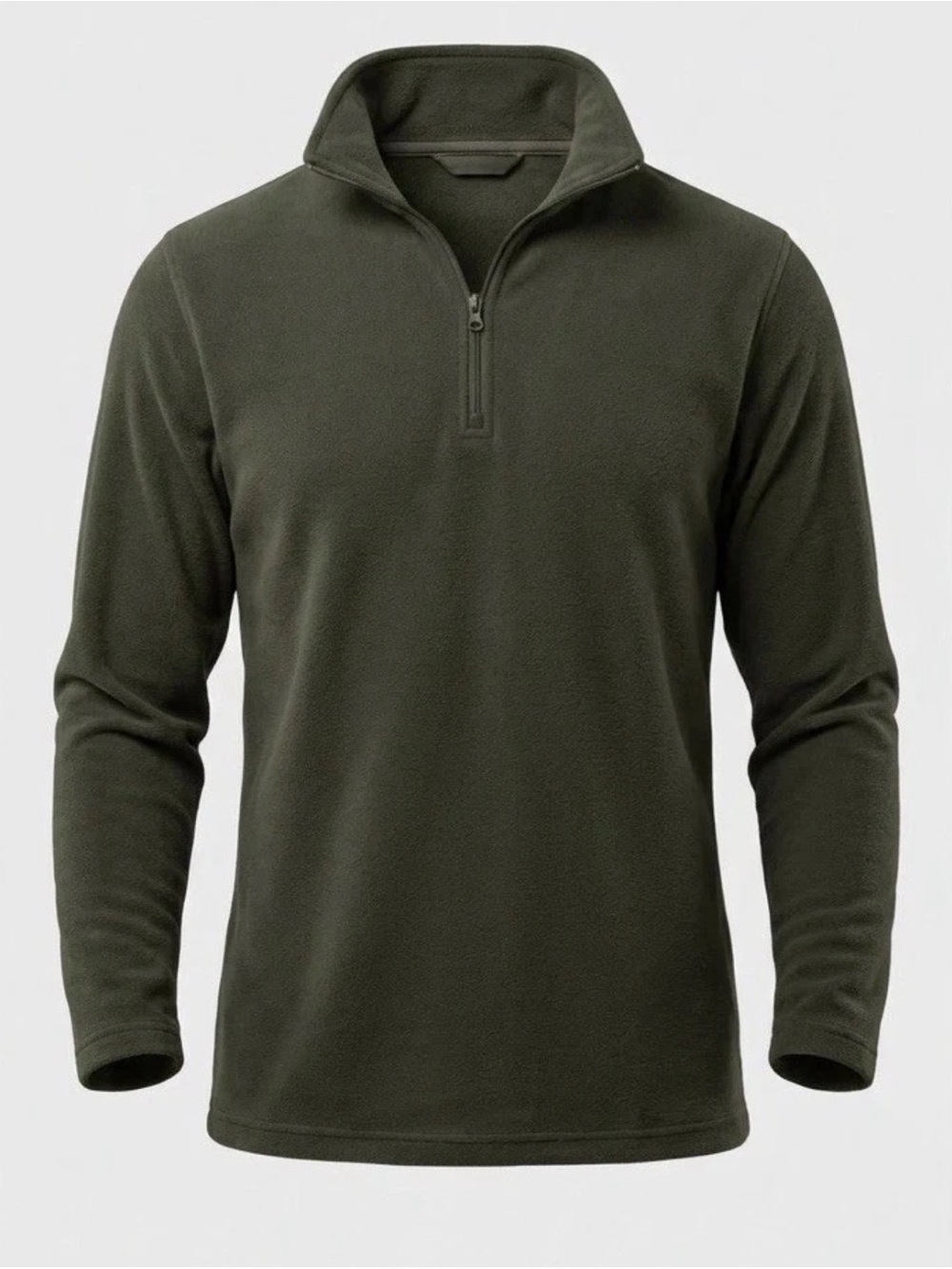 Zara Men's Xl Half-Zip Pullover Sweater Olive Green Rib Knit Cotton Blend Casual